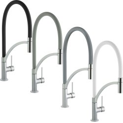 Prima+ Swan Neck Single Lever Mixer Tap w/Pull Out - Grey