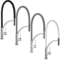 Prima+ Swan Neck Single Lever Mixer Tap w/Pull Out - Black