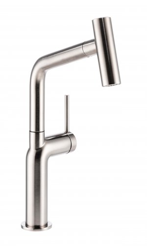 Abode Tubist T Single Lever Mixer Tap w/Pull Out - Brushed Nickel