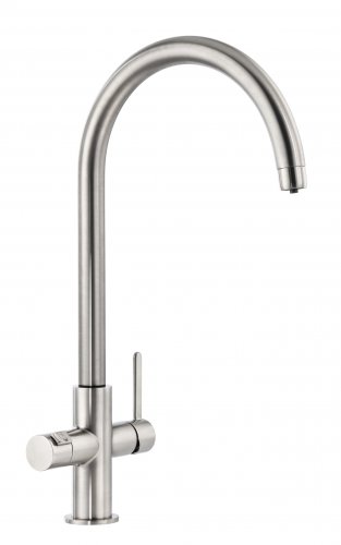 Abode Prothia 3 IN 1 Swan Spout Slimline Monobloc Tap - Brushed Nickel