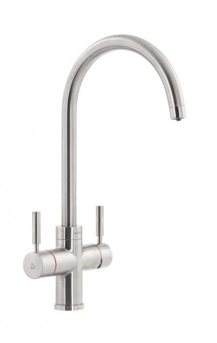 Abode Prostream 3 IN 1 Swan Spout Monobloc Tap - Brushed Nickel