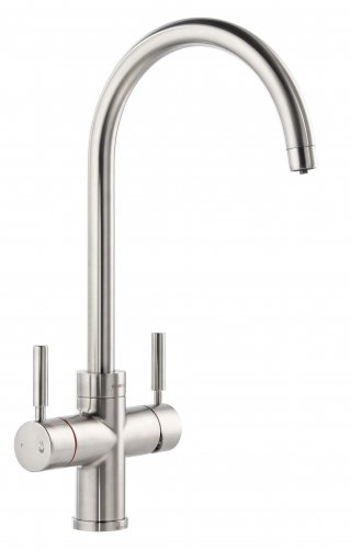 Abode Propure 4 IN 1 Swan Spout Monobloc Tap - Brushed Nickel