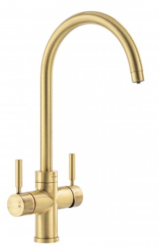 Abode Propure 4 IN 1 Swan Spout Monobloc Tap - Brushed Brass