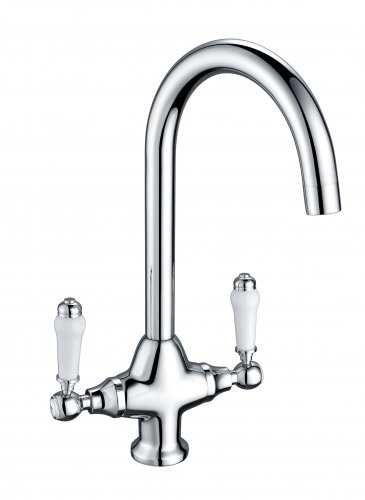 Prima Traditional Belfast Dual Lever Tap - Chrome