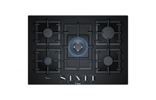 Bosch Series 6 PPQ7A6B90 75cm Gas Hob - Black Glass