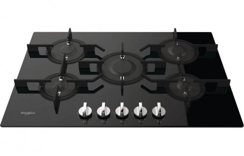 Whirlpool POW 75D2/NB 75cm Gas On Glass Hob - Black