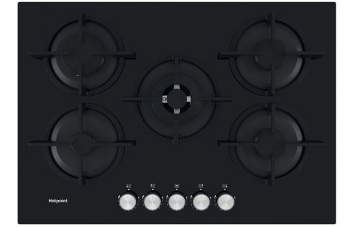 Hotpoint HGS 72S BK 75cm Gas on Glass Hob - Black