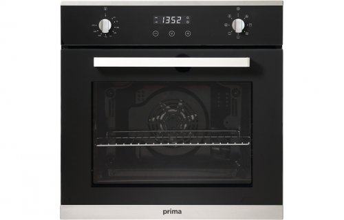 Prima+ PRSO106 B/I Single Electric Fan Oven - Black & St/Steel