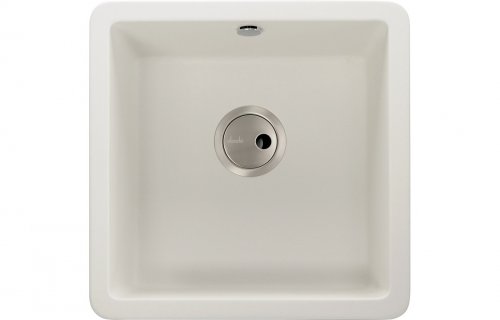 Abode Matrix Sq GR15 1B Granite Inset/Undermount Sink - White