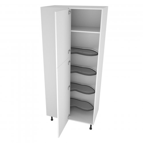 1000mm Type 11 Corner Larder to Base Unit with 600mm Door & Le-Mans Graphite Wirework Pull Out Drawers Left Hand - (Ready Assembled)