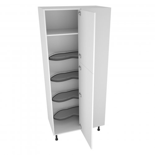 1000mm Type 2 Corner Larder to Larder Unit with 600mm Door & Le-Mans Graphite Wirework Pull Out Storage Right Hand - (Self Assembly)