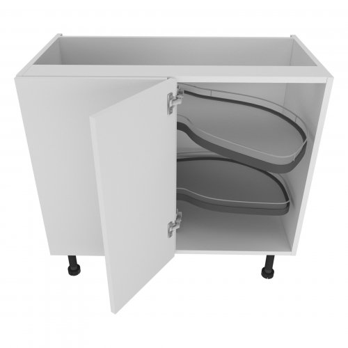 Sheraton 1000mm Highline Corner Base Unit & 500mm Door with Le-Mans Pull Out Storage & Graphite Wirework Left Hand - (Ready Assembled)
