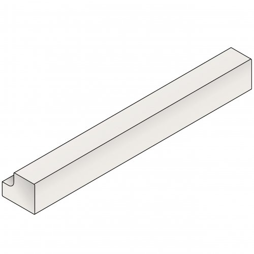 Nouveau White Square Section Cornice / Pelmet / Pilaster 1750mm (H - 36mm)