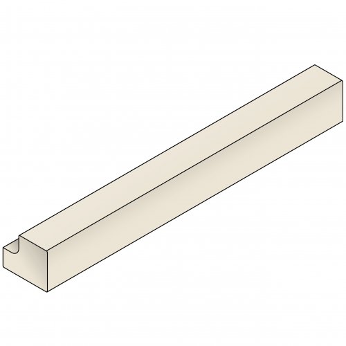 Shaker Ivory Square Section Cornice / Pelmet / Pilaster 1750mm (H - 36mm)