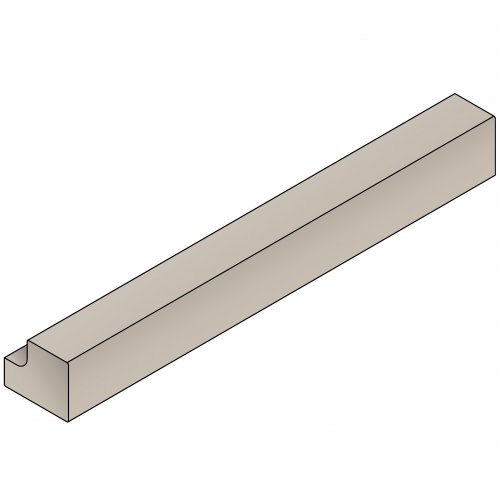 Mattonella Gloss Cashmere Square Section Cornice / Pelmet / Pilaster 1500mm (H - 36mm)