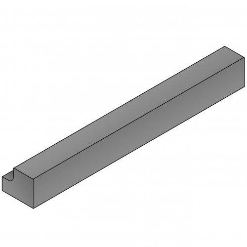 Oblique Gloss Grey Square Section Cornice / Pelmet / Pilaster 3600mm (H - 36mm)