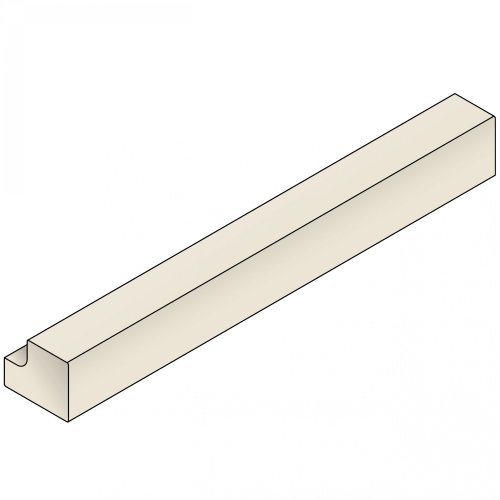 Shaker Ivory Square Section Cornice / Pelmet / Pilaster 3600mm (H - 36mm)