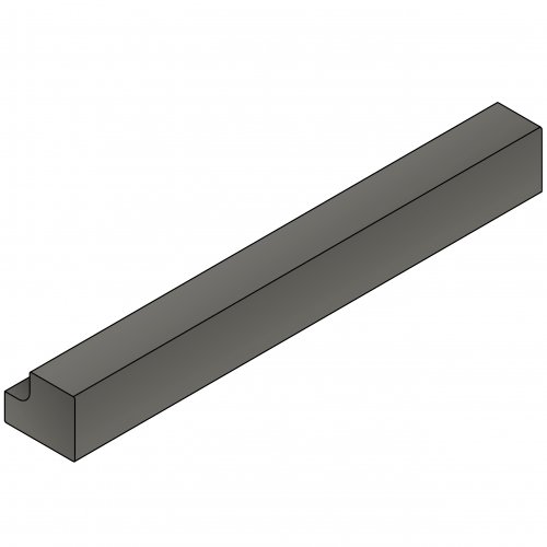 Oblique Gloss Graphite Square Section Cornice / Pelmet / Pilaster 1750mm (H - 36mm)