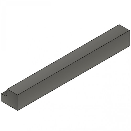 Oblique Gloss Graphite Square Section Cornice / Pelmet / Pilaster 3600mm (H - 36mm)
