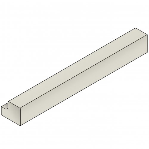 Oblique Gloss Limestone Square Section Cornice / Pelmet / Pilaster 1750mm (H - 36mm)